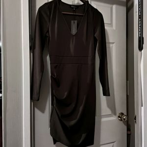Dynamite Bodycon Crossover dress, sz XS, chocolate brown, NWT